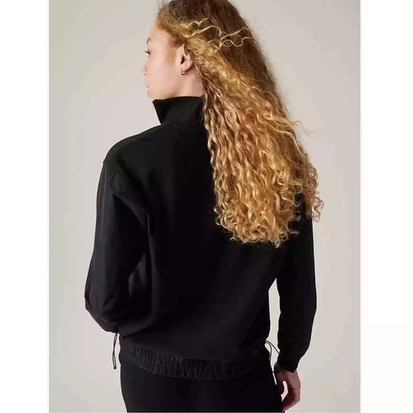 Athleta Triumph Hybrid Half Zip Sweatshirt L Black - Picture 8 of 9